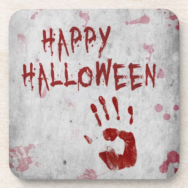 Porta-copo Halloween Bloody Handprint (Frente)