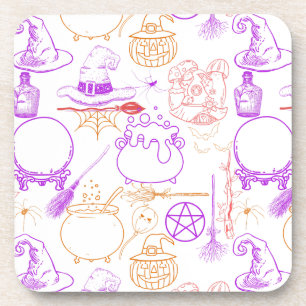 Porta-copo Halloween Witchcraft Pattern Neon 01