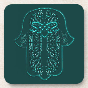 Porta-copo Hamsa Hand feat: Heart (Teal)