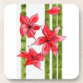 PORTA-COPO HAND DRAWN POINSETTA COASTER
