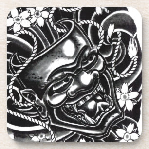 Porta-copo Hannya Mask Tattoo Design