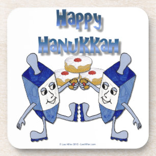 Porta-copo Hanukkah Dancing Dreidels e Jelly Doughnut