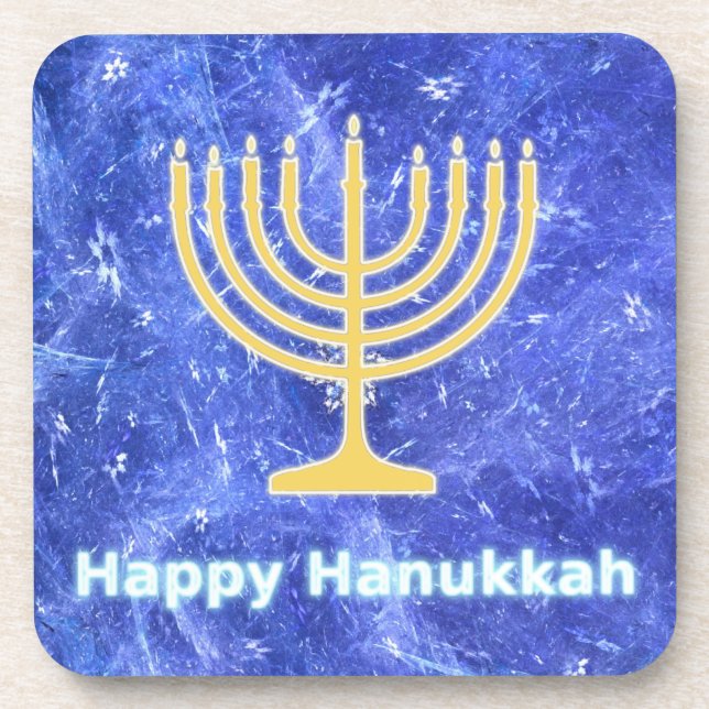 Porta-copo Hanukkah Snowstorm Menorah (Frente)