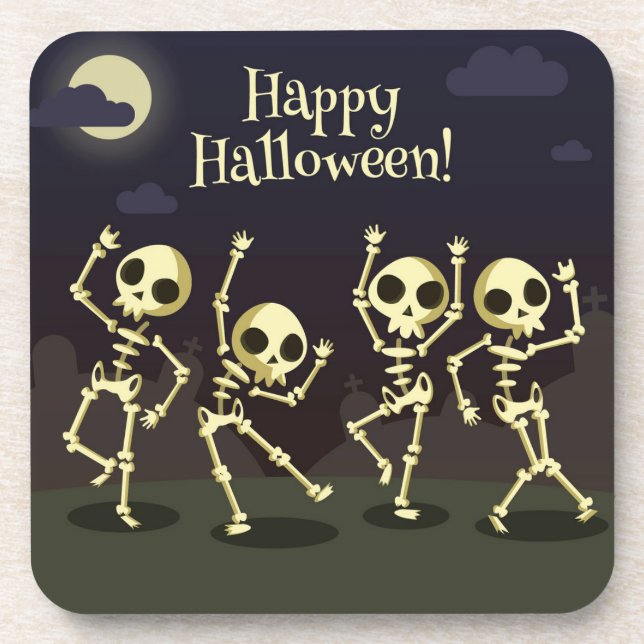 Porta-copo Happy Halloween - Happy Skeletons (Frente)