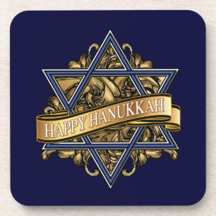 Porta-copo Happy Hanukkah Star de David