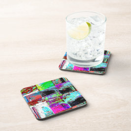 Porta-copo Hard Plastic Coaster – Abstract Grid