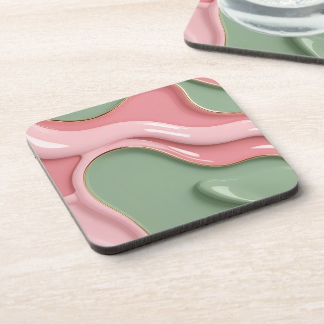 Porta-copo Hard plastic coaster in stylish graphic (Left Side)