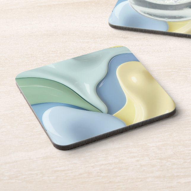 Porta-copo Hard plastic coaster in stylish graphic (Left Side)