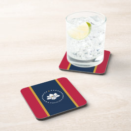Porta-copo Hard plastic coaster with flag of Mississippi, USA