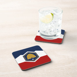 Porta-copo Hard plastic coaster with flag of Utah, USA