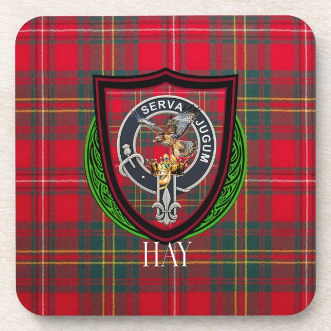 Porta-copo Hay Scottish Clan Tartan & Crest (Frente)