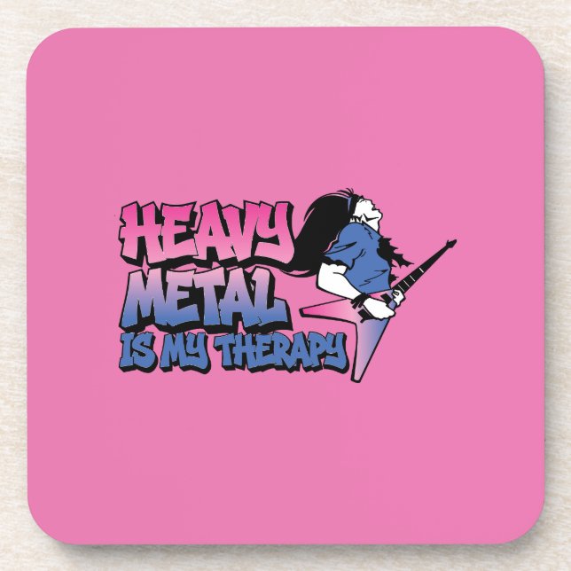 Porta-copo heavy metal é minha terapia (Frente)