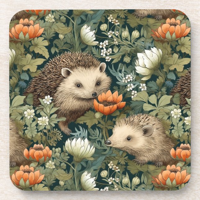 Porta-copo Hedgehogs em um Antigo Jardim Inglês (Frente)