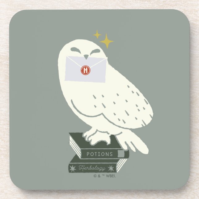 Porta-copo Hedwig With Letter Whimsical Drawing (Frente)