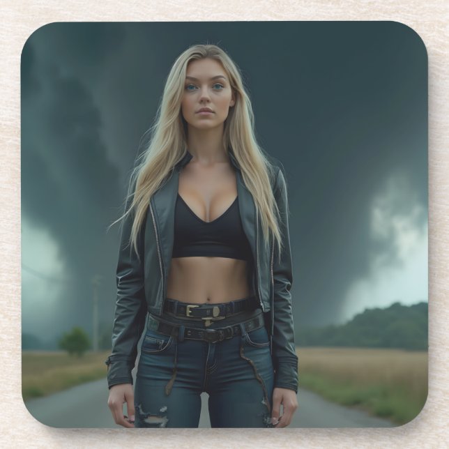 Porta-copo Helena Chevalier: Calmo e caos / Tornado (Frente)