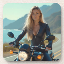 Porta-copo Helena Chevalier sobre a viagem de motocicleta cos