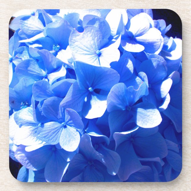 Porta-copo Hídrangas elegantes florais azuis ElegantCobalt (Frente)