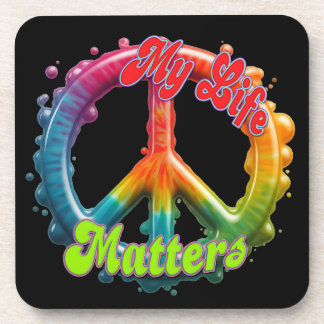 Porta-copo Hippie Love Peace Life Matters Custom 