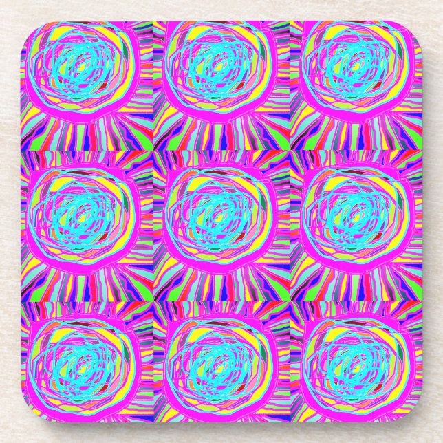 Porta-copo Hippie Retro relaxa arte abstrata (Frente)