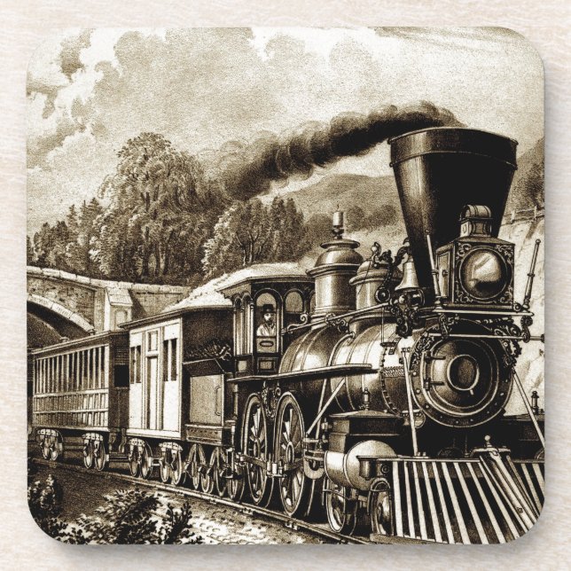 Porta-copo História da locomotiva com motor a vapor (Frente)