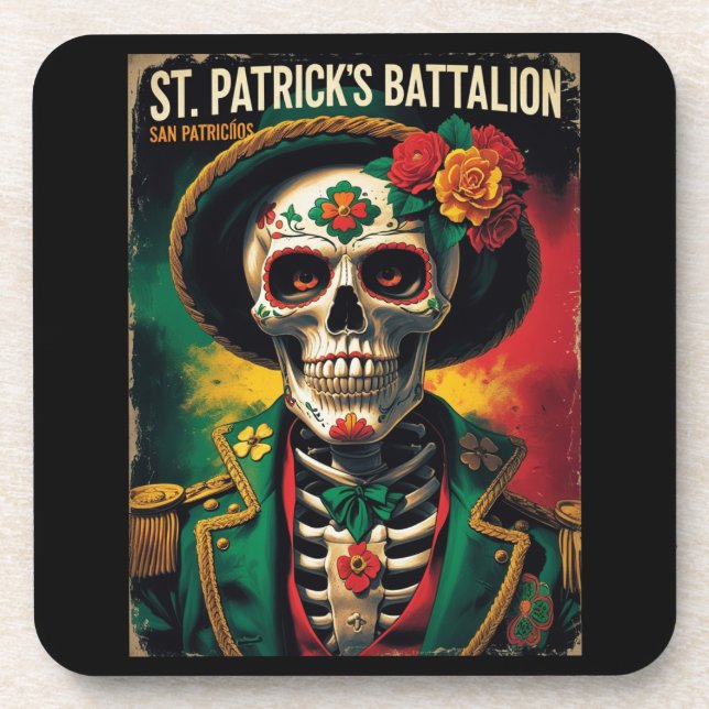 Porta-copo Historical Saint Patricks Battalion Celtic Skull  (Frente)