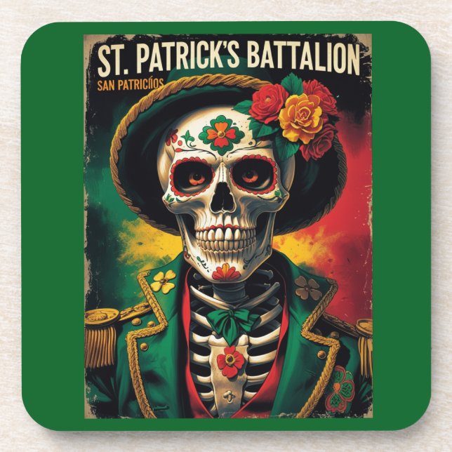 Porta-copo Historical Saint Patricks Battalion Celtic Skull (Frente)