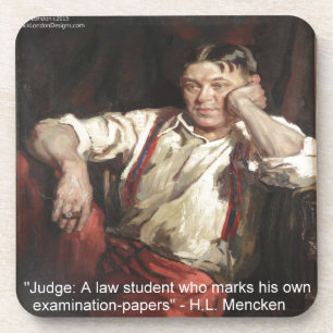 Porta-copo HL Mencken Graphic & Cote Sobre Os Juízes
