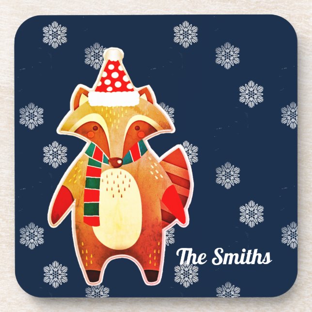 Porta-copo Holiday Raccoon (Frente)