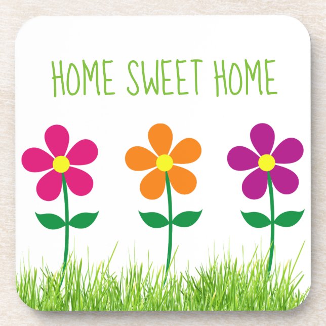 Porta-copo Home Sweet Home Spring Flowers (Frente)