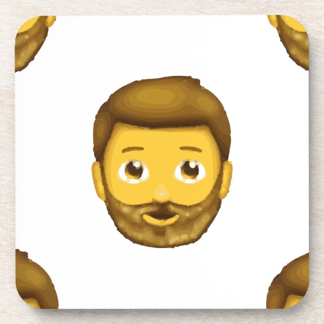 Porta-copo homem barbudo emoji (Frente)