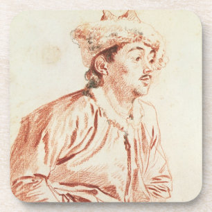 Porta-copo Homem novo no traje oriental (desenho)