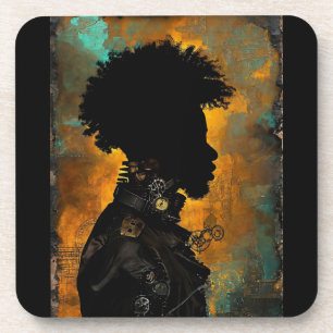 Porta-copo Homem-Véu Afrofuturista em Preto