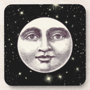 Porta-copo Homem vintage da lua cheia rosto