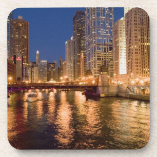 Porta-copo Horizonte de Chicago, Illinois, e Rio Chicago às 2