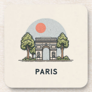 Porta-copo Horizonte Minimalista Fofo de Paris