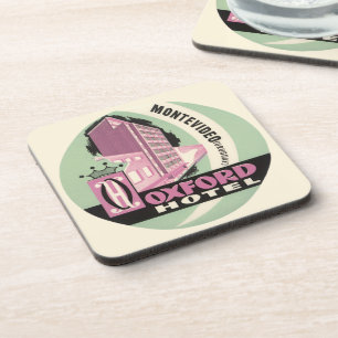 Porta-copo Hotel Oxford, Montevidéu, Uruguai, Viagem Antiga