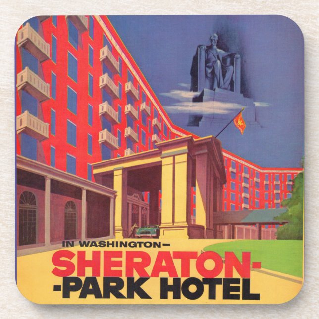 Porta-copo Hotel Sheraton Park dos anos 50 - Washington, DC e (Frente)