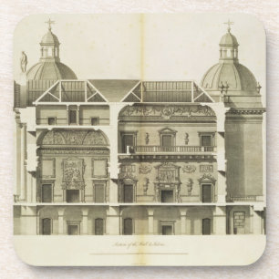 Porta-copo Houghton Salão: secção transversal do Salão e do