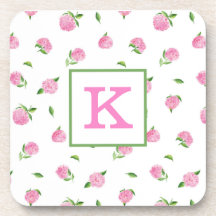 Hydrangas Rosa De Aquarela Monograma