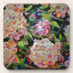 Porta-copo Hydrangea Blossom Decorativo Arte Floral Rosa
