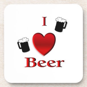 Porta-copo I Heart Beer Design