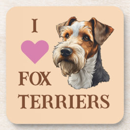 Porta-copo I Love Fox Terriers (Wire Hair Fox Terrier)