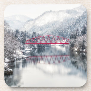 Porta-copo Ice & Snow Red Bridge in Winter, Japan