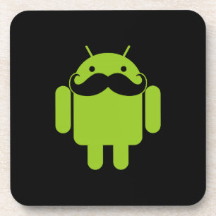 Porta-copo Ícone Robô Android Mustache em Preto