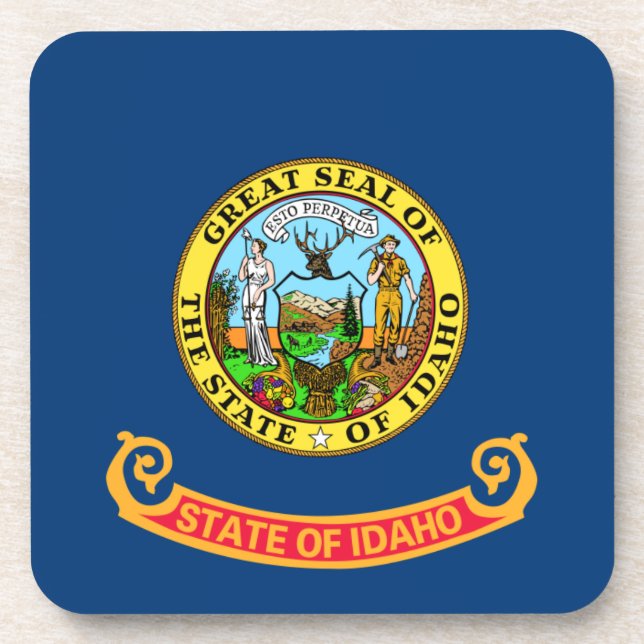 Porta-copo Idaho Flag: Estado Gem, América Mountain West (Frente)