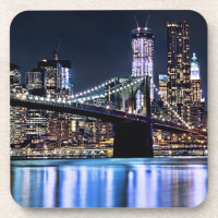Ideia da reflexão da ponte de Brooklyn de New York