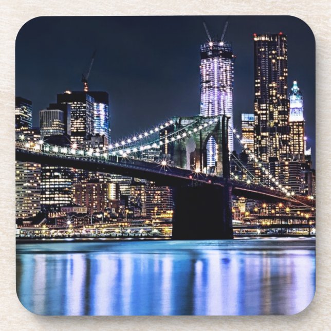 Porta-copo Ideia da reflexão da ponte de Brooklyn de New York (Frente)
