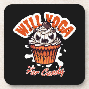 Porta-copo Ideia de Cupcake de Halloween para Yoga das Mães