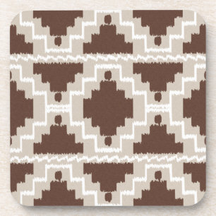 Porta-copo Ikat Aztec Pattern - Chocolate Brown e Taupe