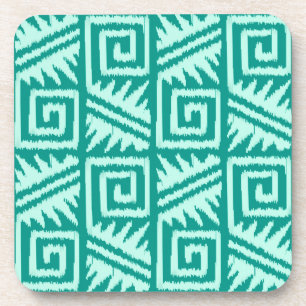 Porta-copo Ikat Aztec Pattern - Turquoise e Aqua